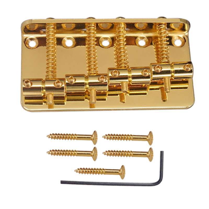 Promo Electric Bass Guitar Bridge Assembly with Wrench Screws for 4 String Bass Diskon 23 di
