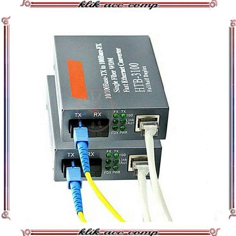 Jual Htb3100 Fiber Optic Media Converter Rj45 25km 10/100m Fiber Media ...