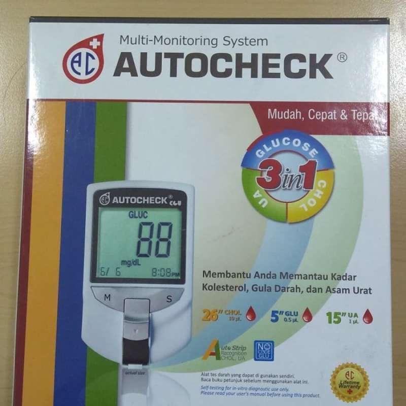 Autocheck Monitoring Promo Autocheck Multi-Monitoring System 3 In 1 (Glucose, Chol, Ua ...