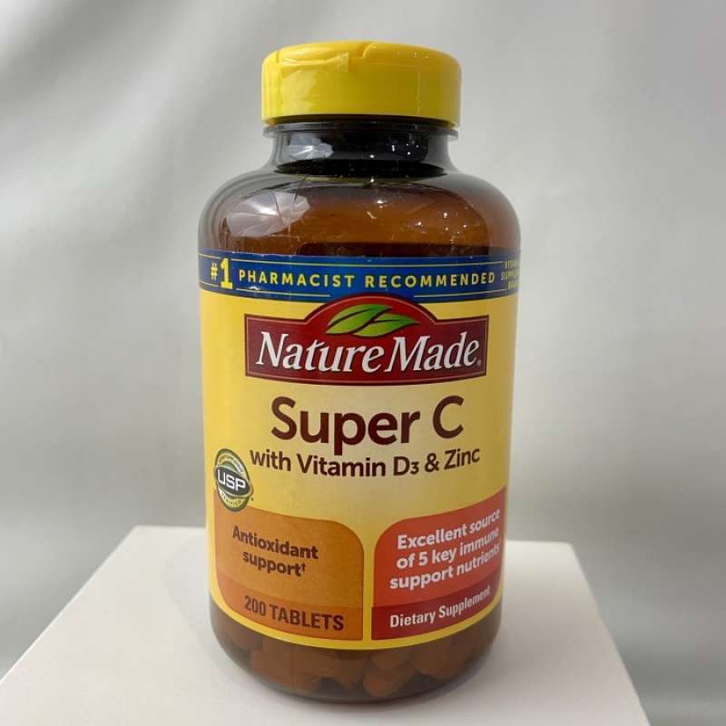 Jual NATURE MADE SUPER C WITH VITAMIN D3 & ZINC 200 TABLETS di Seller