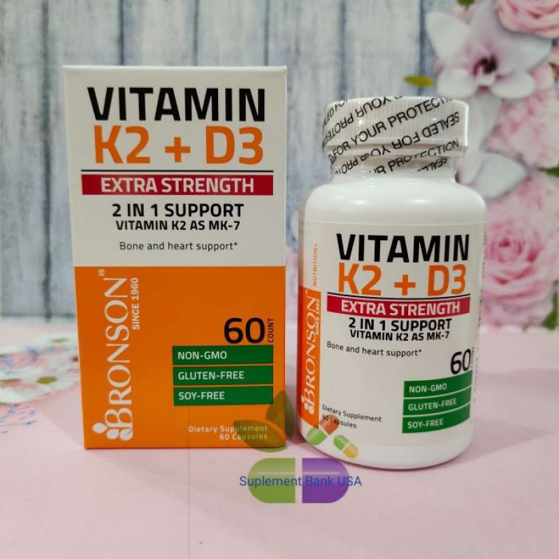 Jual BRONSON K2 MK7 VITAMIN D3 10000IU 2 IN 1 SUPPORT EXTRA STRENGTH