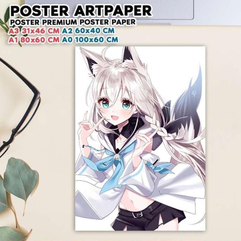 Promo Poster Shirakami Fubuki Fans Sukon-bu Sucorn Hiasan Dinding Tema ...