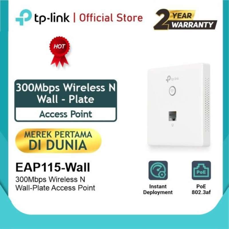 Jual Tp-link EAP115 Wall 300Mbps Wireless N Wall-Plate Access Point di ...