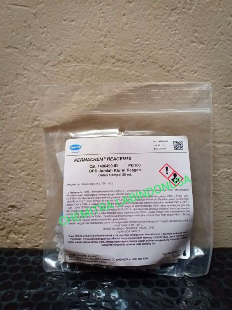 Promo HACH 1406499 DPD Total Chlorine Reagent Powder Pillows, 25 mL, pk