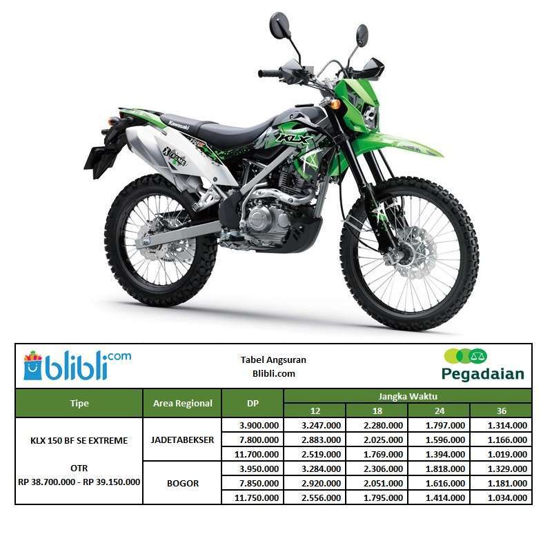 Jual Kawasaki KLX 150 BF SE EXTREME Sepeda Motor [OTR Jabodetabekser