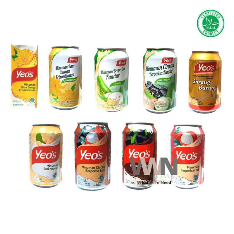 Jual Yeos Drink 250gr / 300gr Yeo's Minuman Kaleng / Yeos All Varian