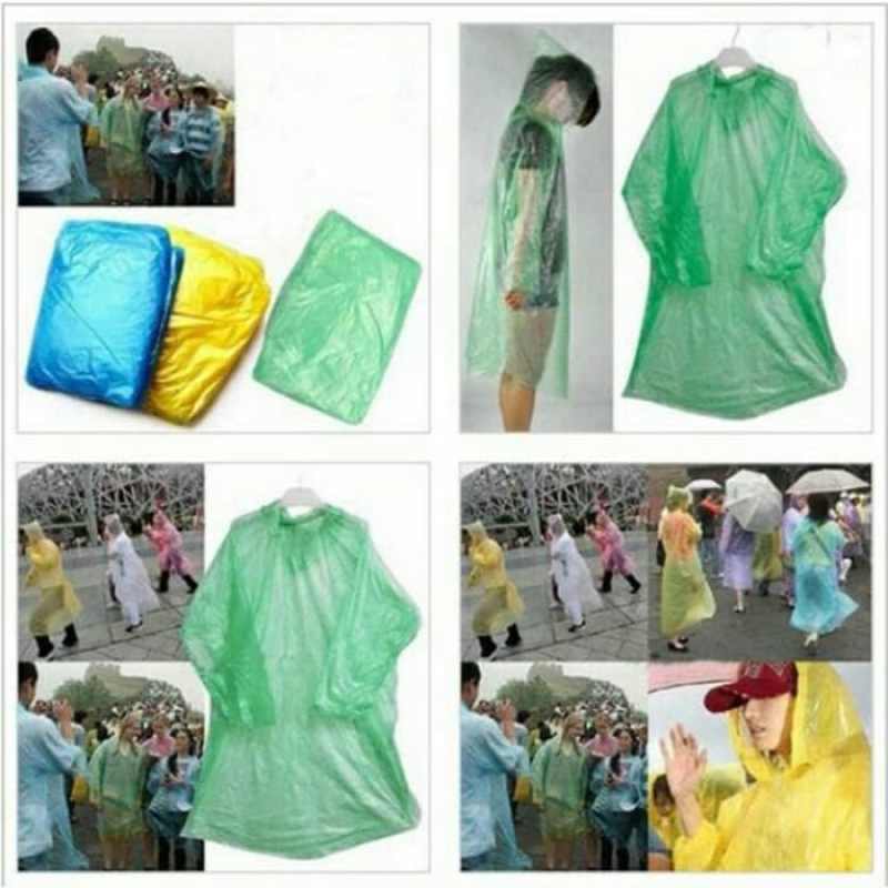Promo Jas Hujan Plastik Kresek Tipis Darurat Untuk Sekali Pakai Harga