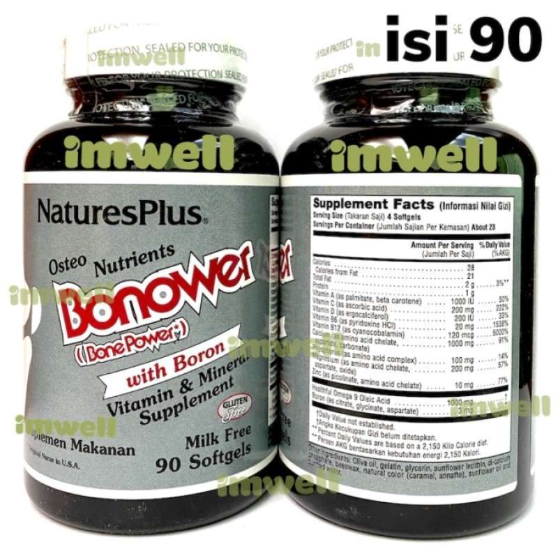 Promo NATURES PLUS BONOWER 90 BONE POWER CALCIUM BORON TULANG
