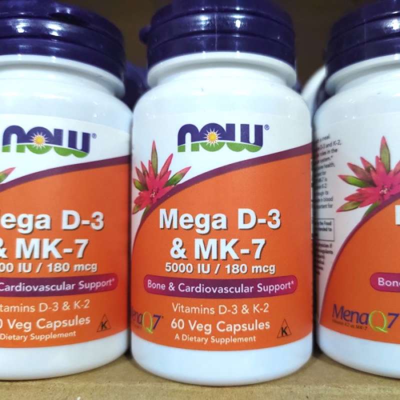 Promo NOW FOODS MEGA D3 MK7 5000 IU / 180 MCG VITAMIN D3 K2 MK7 NOW ...