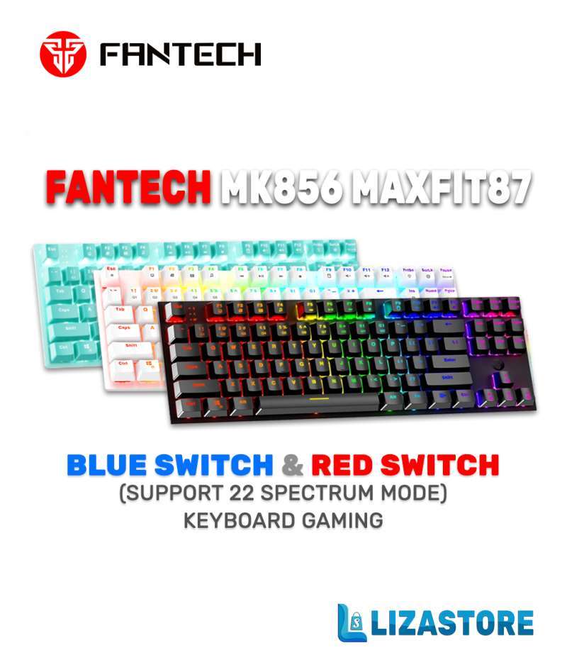 Jual Fantech MK856 MAXFIT87 Keyboard Gaming Mechanical Blue Switch Red