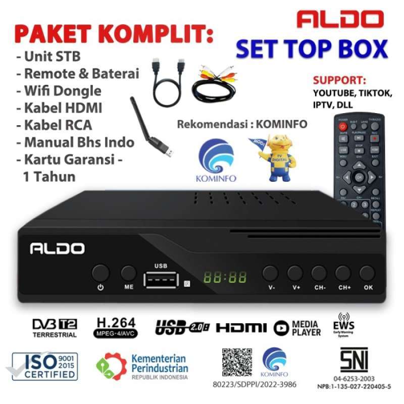 Jual Set Top Box Aldo Paket Komplit Stb Digital Rekomendasi Kominfo Di Seller Therbaith