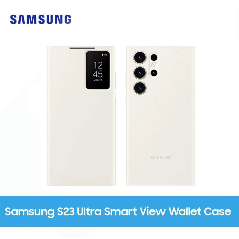 Jual Samsung Galaxy S23 Ultra Smart View Wallet Case Cream Di Seller