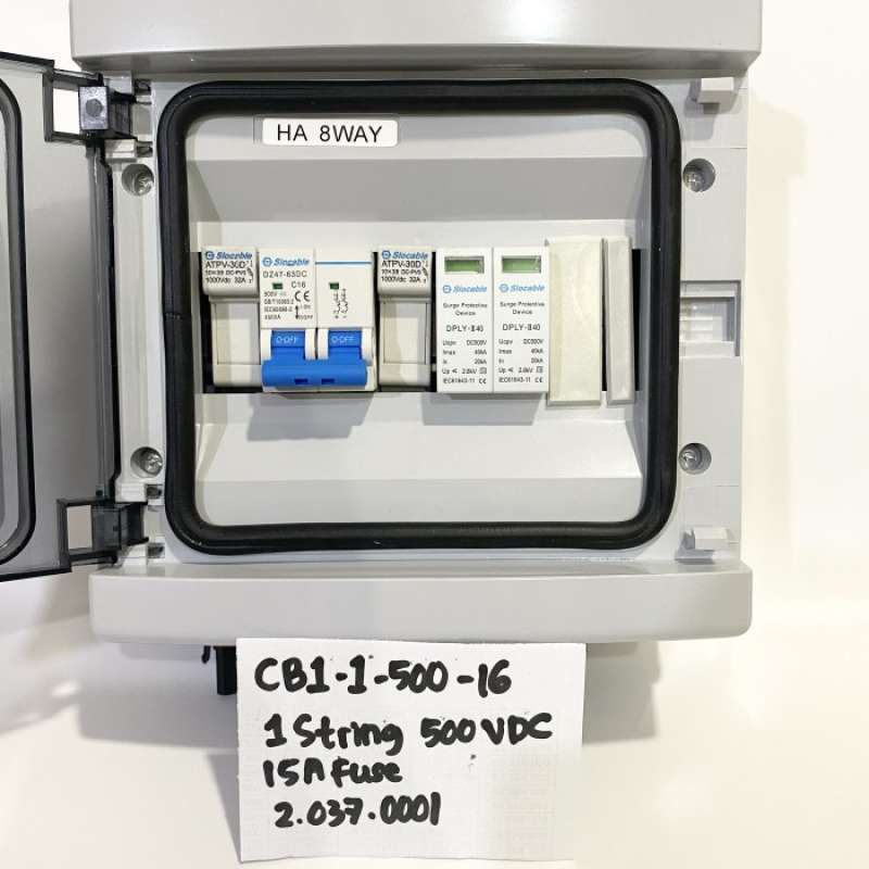 Promo Slocable PV Combiner Box 1 String 500VDC 15A Fuse | DC Breaker ...