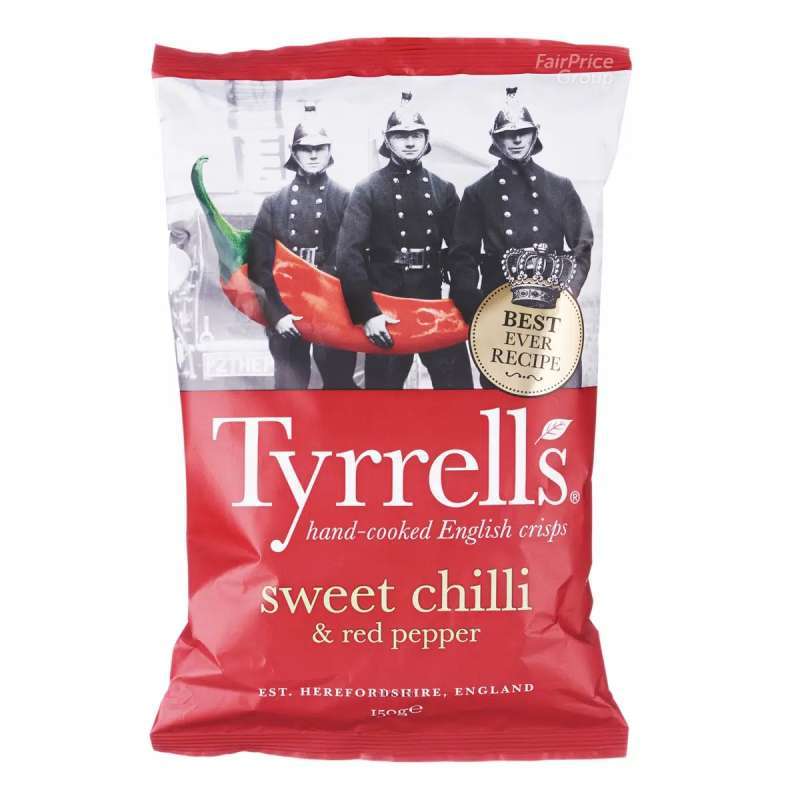 Jual Tyrrells Hand Cooked Potato Chips Sweet Chili & Red Pepper 150g di