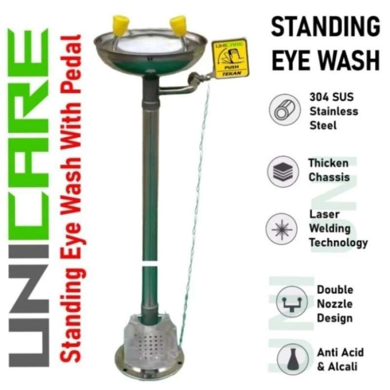 Promo Eyewash Emergency Standing Station / Pedestal Mounted / Eyewash