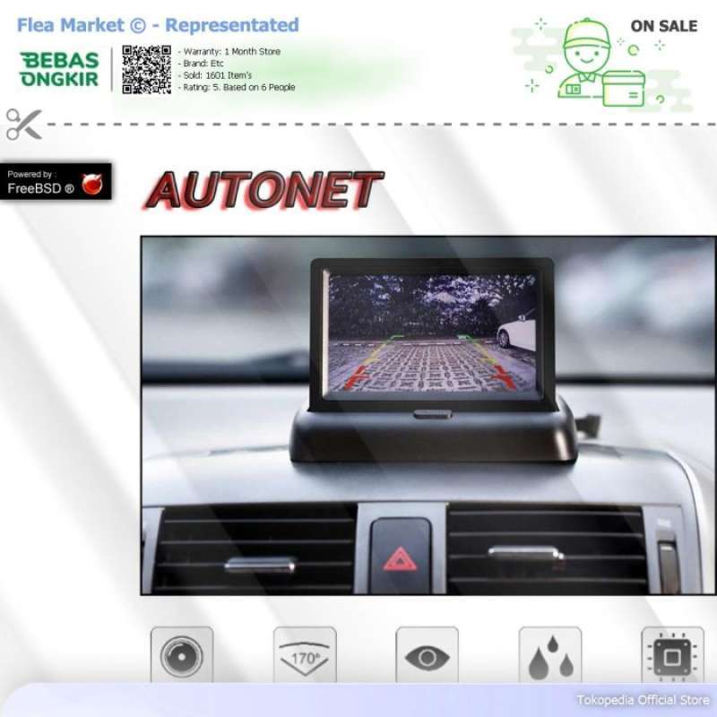 Promo Monitor Parkir Mobil Foldable Rear View TFT LCD 4.3 Inch