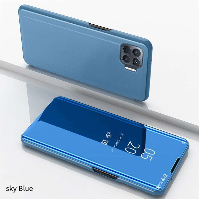 BaiBaiDY Cover per Oppo Find X5, Guscio Protettivo Smart Mirror Flip, Protezione Completa, Cover Custodia per Oppo Find X5.(Blu