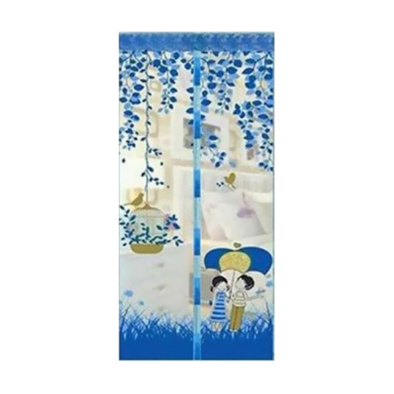 Jual Tirai  Magnet  Anti Nyamuk Motif  Couple Biru Online 