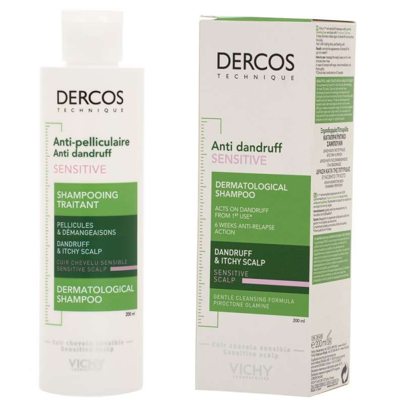 Jual Vichy Dercos Anti Dandruff Sensitive Itchy Scalp Shampoo 200ml di