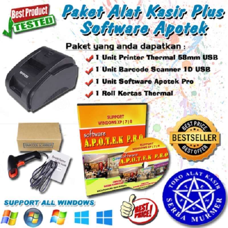 Jual Paket alat kasir plus software program aplikasi POS toko apotek ...