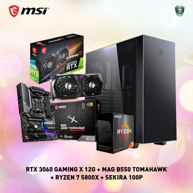 Jual PAKET MSI VGA RTX 3060 GAMING X 12G + MAG B550 TOMAHAWK + RYZEN 7