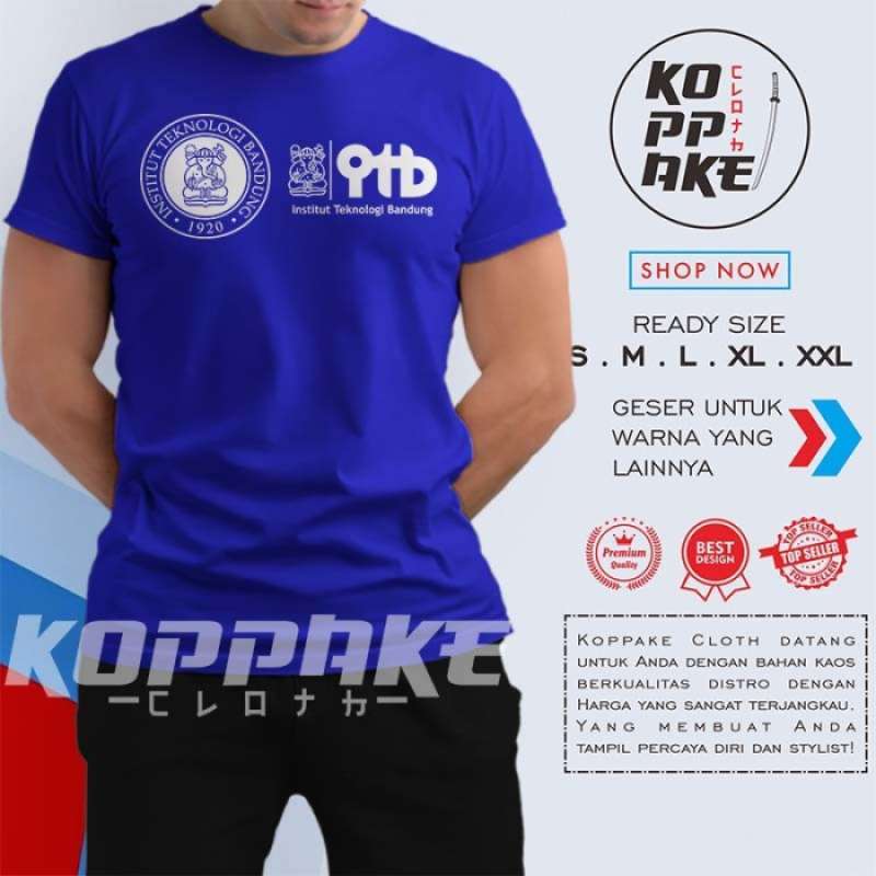 Jual Kaos Kampus ITB Institut Teknologi Bandung Logo Baju - S Putih di
