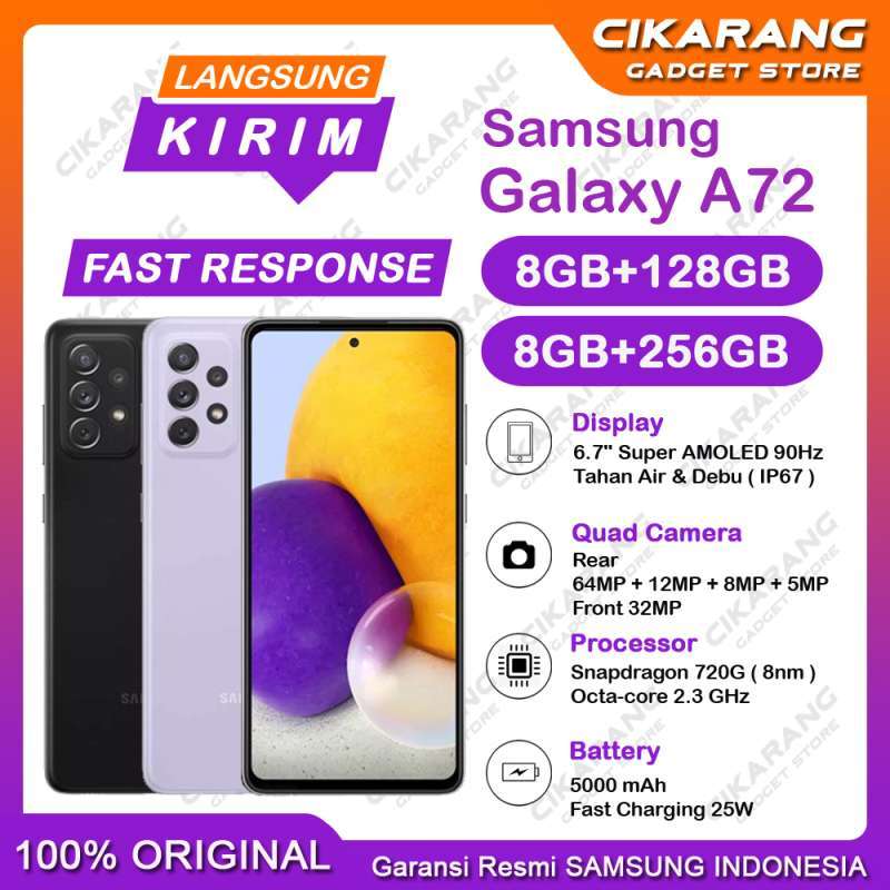 Jual Samsung Galaxy A72 [ 8GB + 256GB ] - Garansi Resmi Samsung
