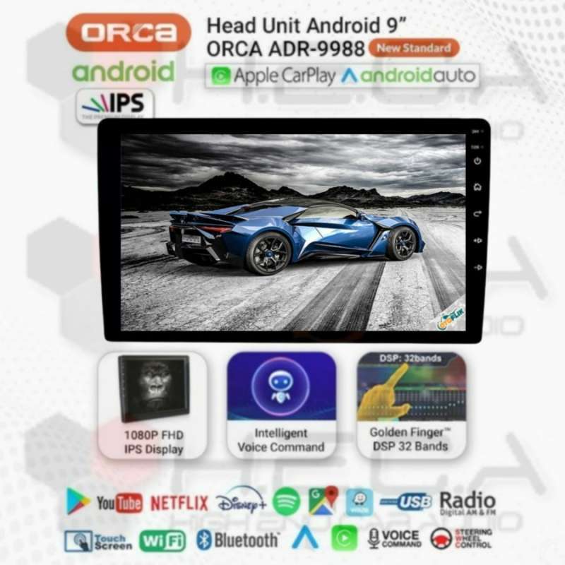 Jual ORCA ADR9988 New Standard 9 Apple CarPlay & Android Auto Head