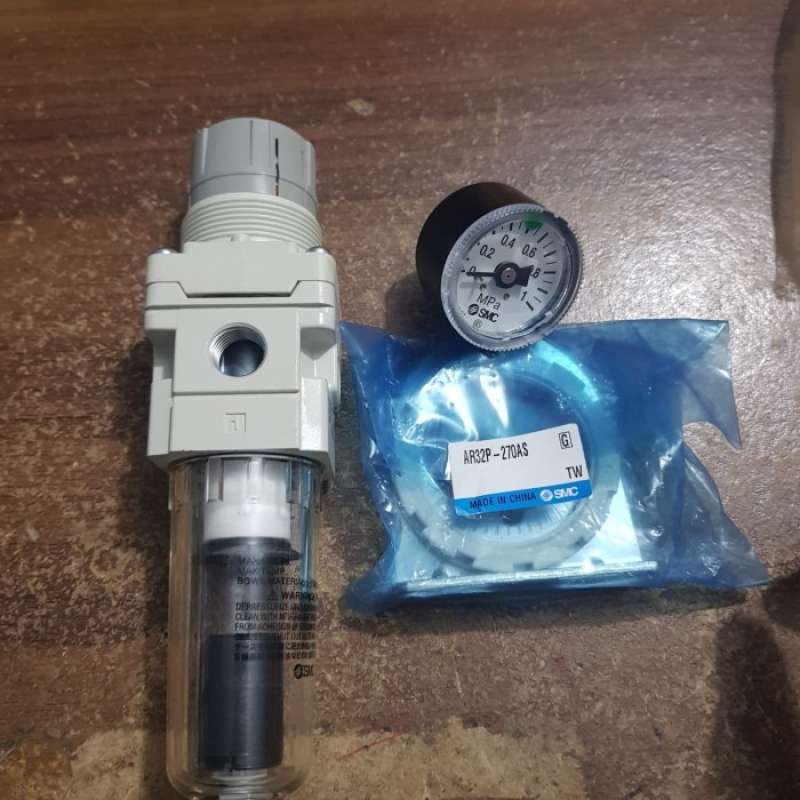 Jual AIR FILTER REGULATOR AUTO DRAIN SMC AW3003BDG 3/8 GAUGE+BRACKET