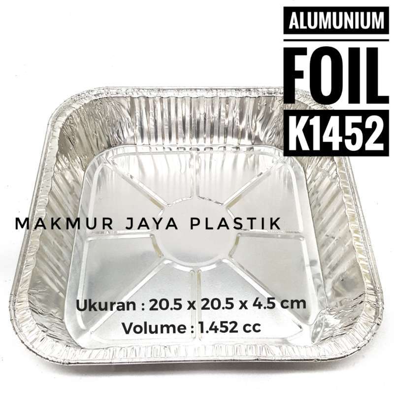 Jual ALUMUNIUM FOIL CUP KOTAK K1452 KEMASAN MAKANAN FOIL TRAY KOTAK