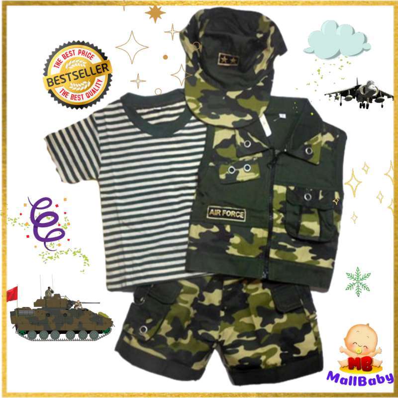 Promo Baju Setelan Anak Bayi Tentara  Baju Abri  TNI Anak 
