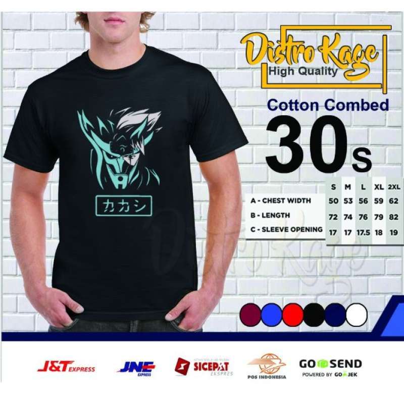 Jual BAJU KAOS PRIA WANITA KEREN SIMPLE LUCU GAMBAR Kakashi x Naruto