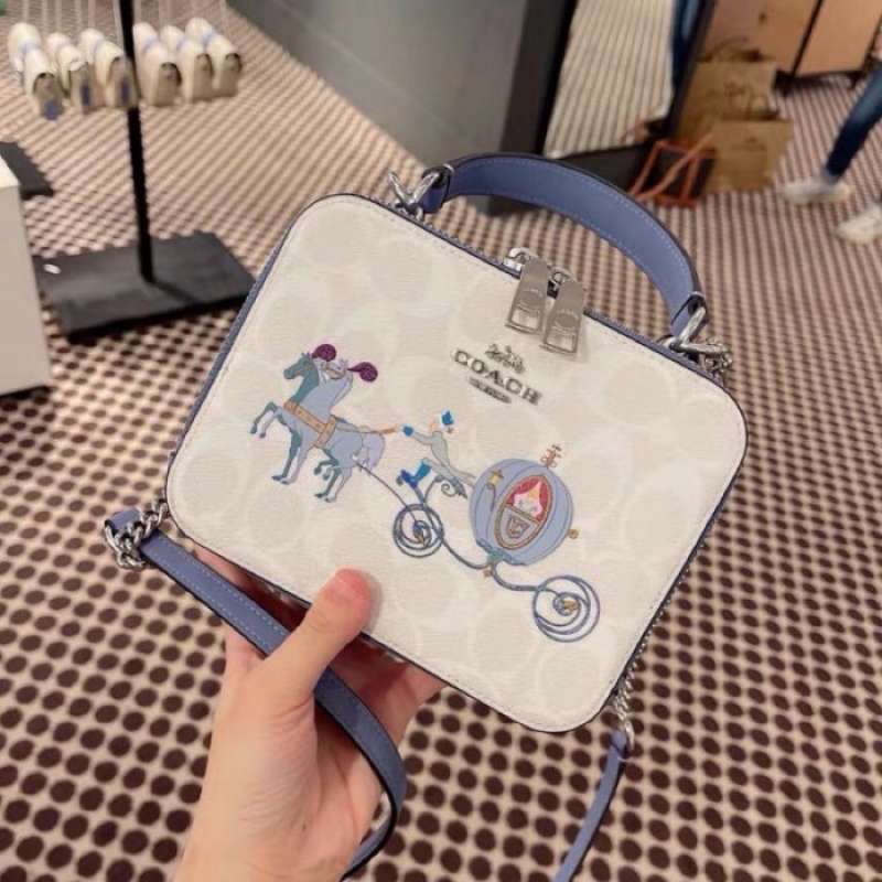 Jual Disney X Coach Box Crossbody In Signature Canvas With Cinderella