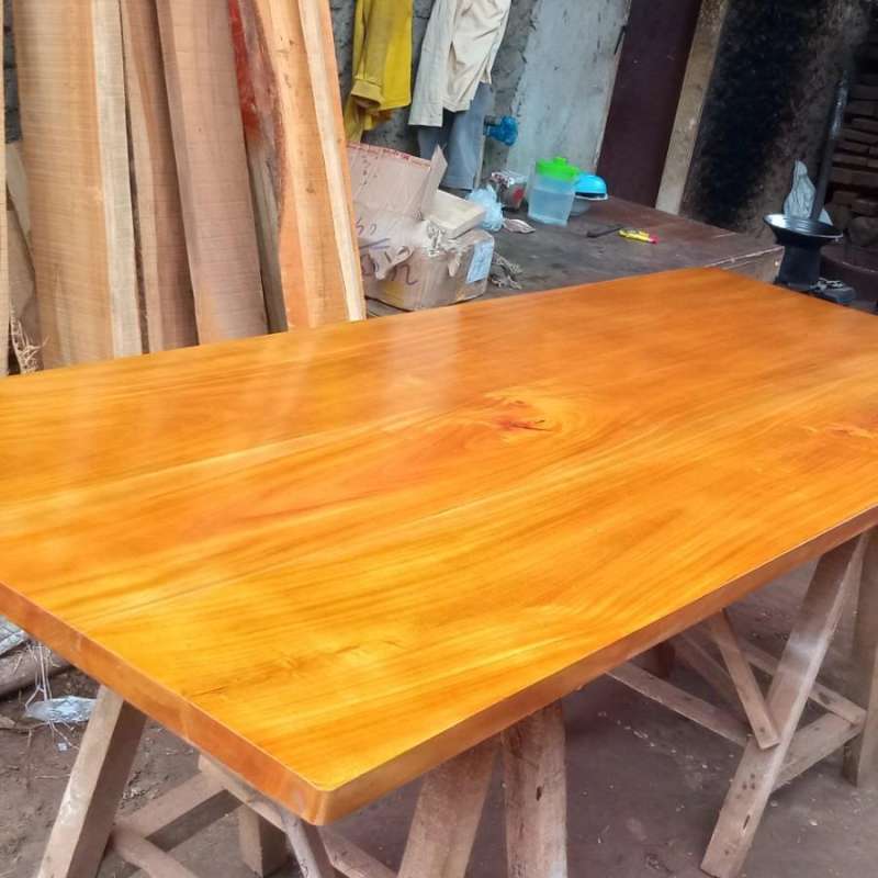Jual Top Table Kayu Mahoni Daun Meja Sesuai Costume di Seller kayu