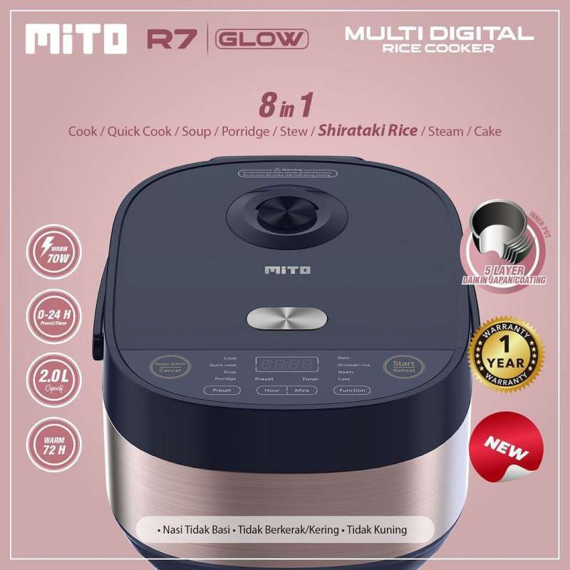 Promo Mito Digital Rice Cooker R7 Glow Dark Gold Diskon 17 di Seller