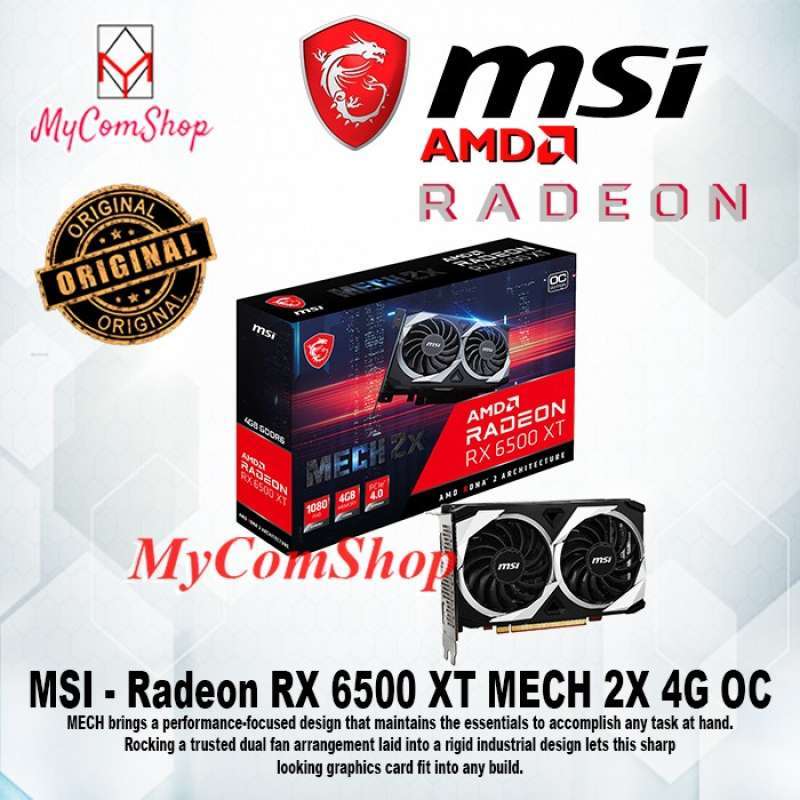 Jual VGA CARD MSI AMD RADEON RX 6500 XT MECH 2X 4G OC 4GB GDDR6 64-bit ...