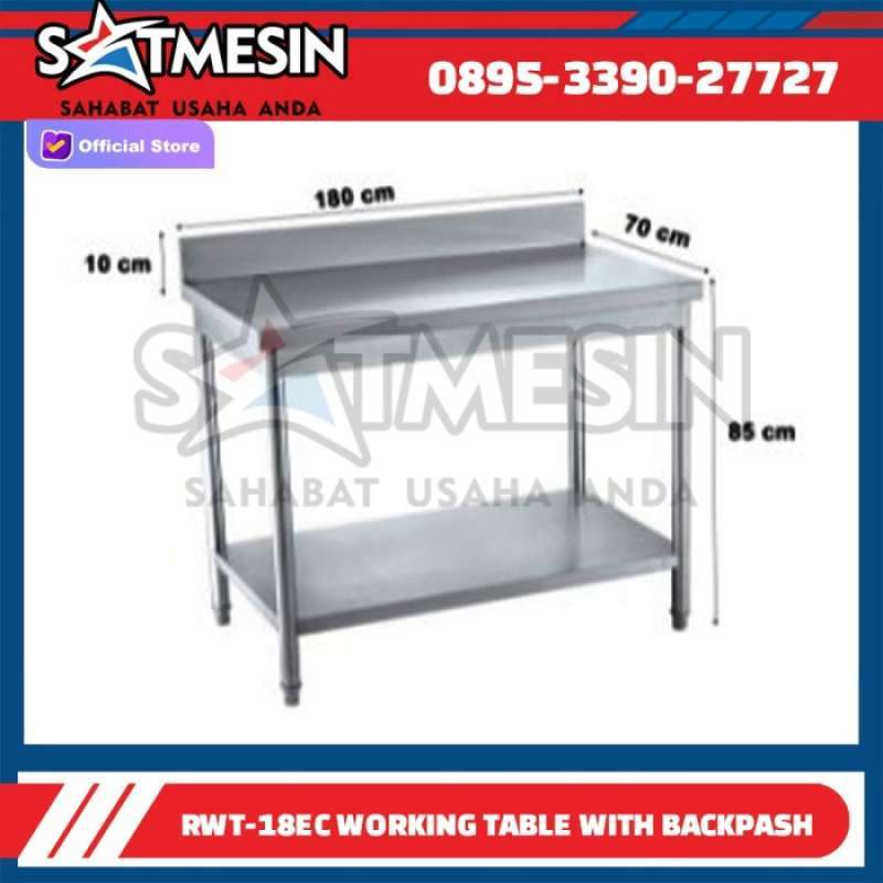 Jual BEST PROMO Meja Stainless / Worktable 180 cm RWT-18EC Meja kerja