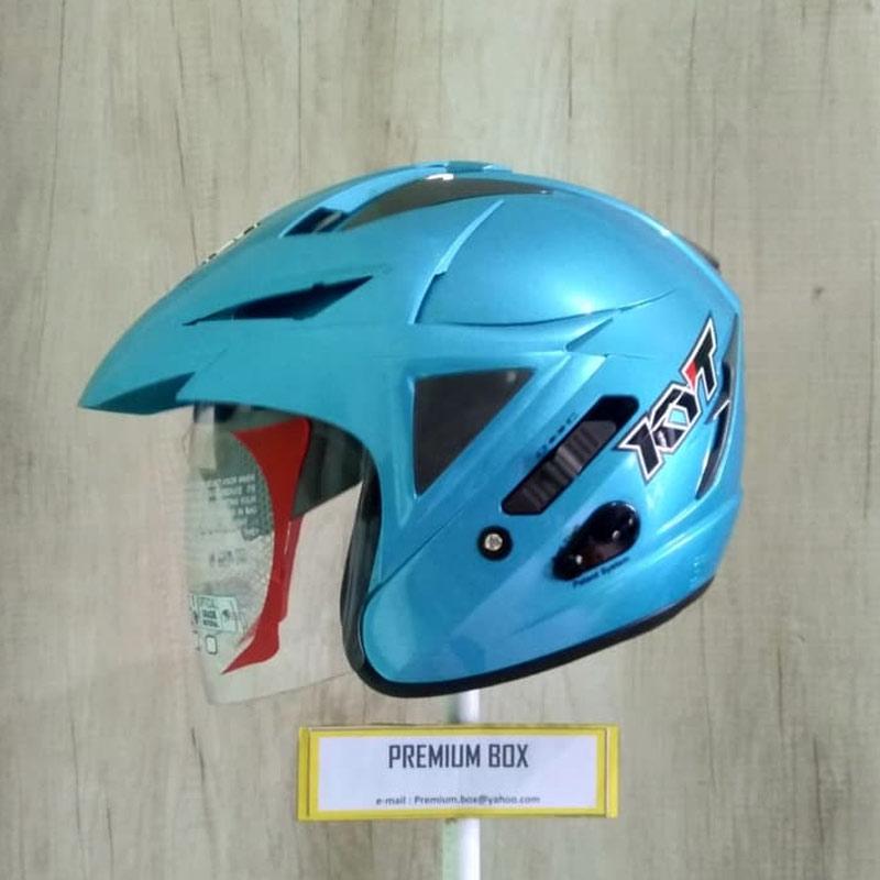 Jual KYT Scorpion King Helm Half Face Solid Ice Blue di Seller
