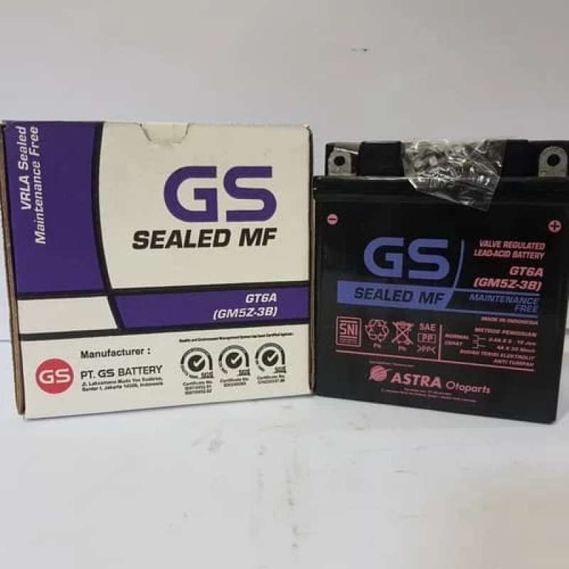 Jual Aki/accu Kering Gs Astra Gm5z 3b / Supra- Grand - Shogun - Mio