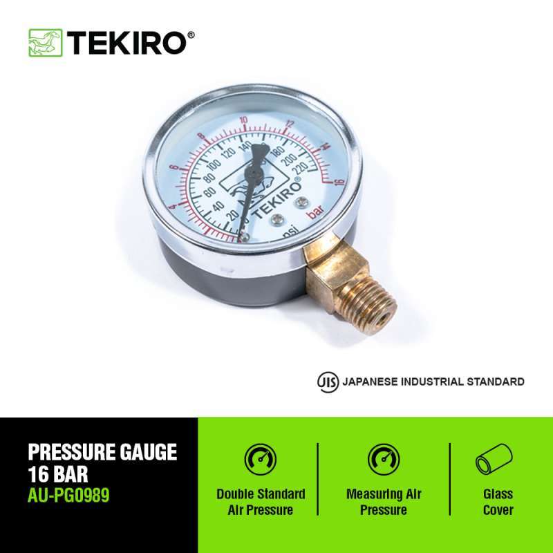 Jual Tekiro Ukur Tekanan (Pressure Gauge) 16 Bar di Seller Tekiro