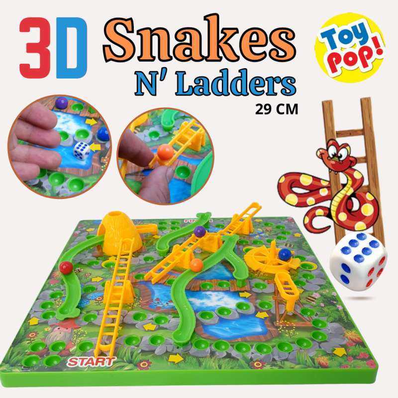 Jual ToyPop! Mainan Anak Board Game Ular Tangga 3 Dimensi Bisa Main
