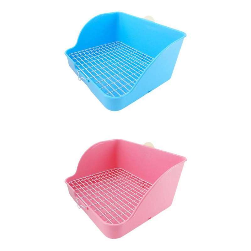 Promo 2 x Rabbit Litter Box Hamster Guinea Pig Pet Toilet Small Animal Litter Tray Diskon 17 di