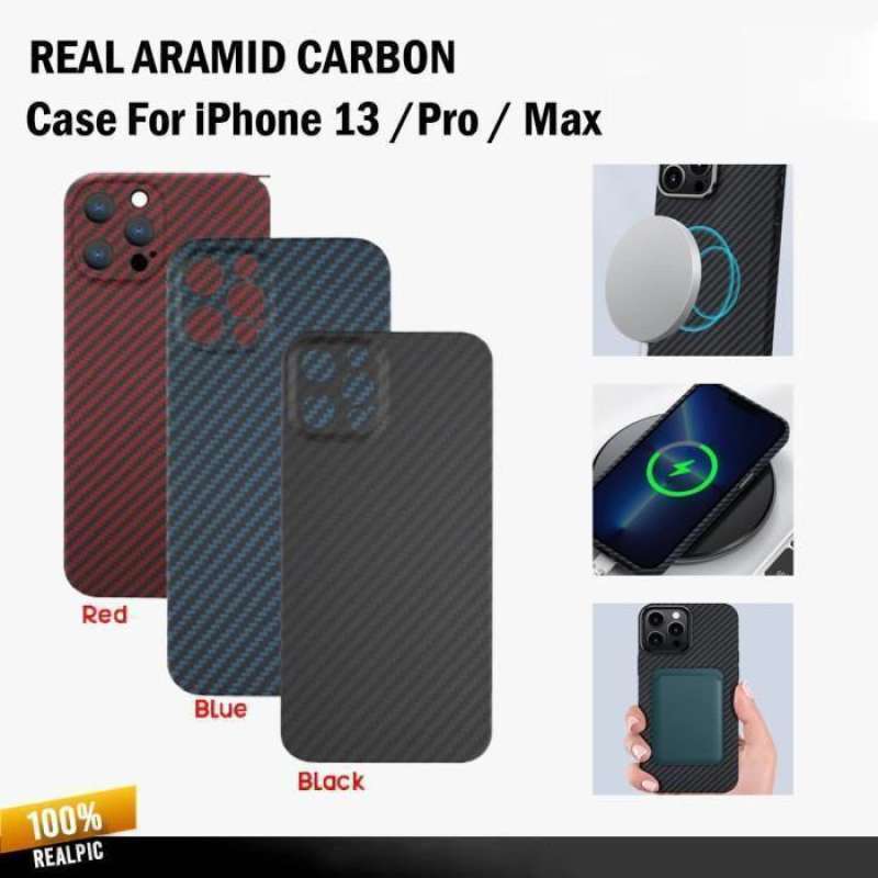 Jual Case iPhone 13 Pro Max ARAMID CARBON Camera Protect Casing Magsafe