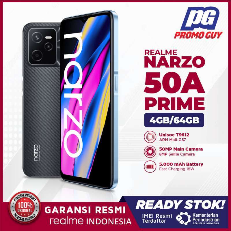 Jual Realme Narzo 50A Prime 4/64 4GB 64GB RAM 4 ROM 64 GB HP Smartphone ...