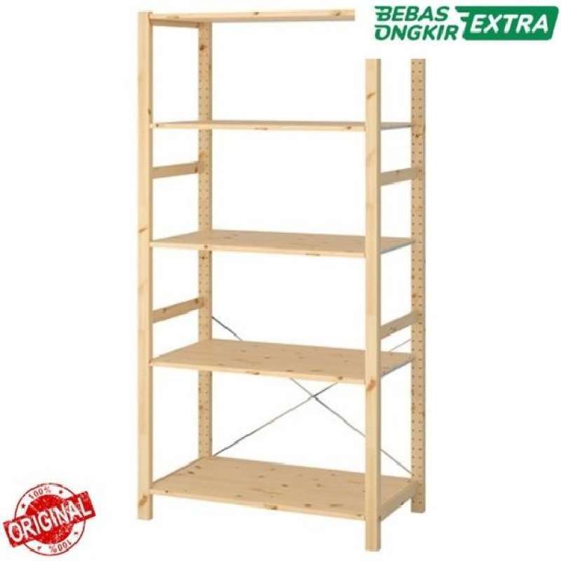 Jual Rak Kayu Pinus 5 Tingkat Papan Kokoh Serbaguna 89x50x179cm