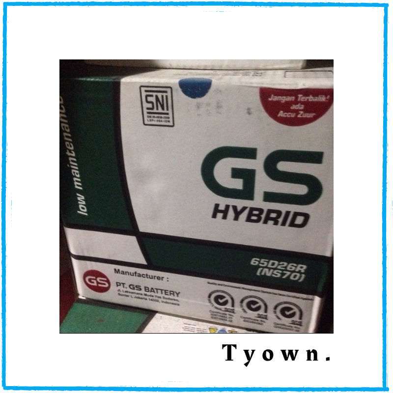 Jual Aki GS HYBRID NS70 65Ah mobil kijang colt diesel panther elf