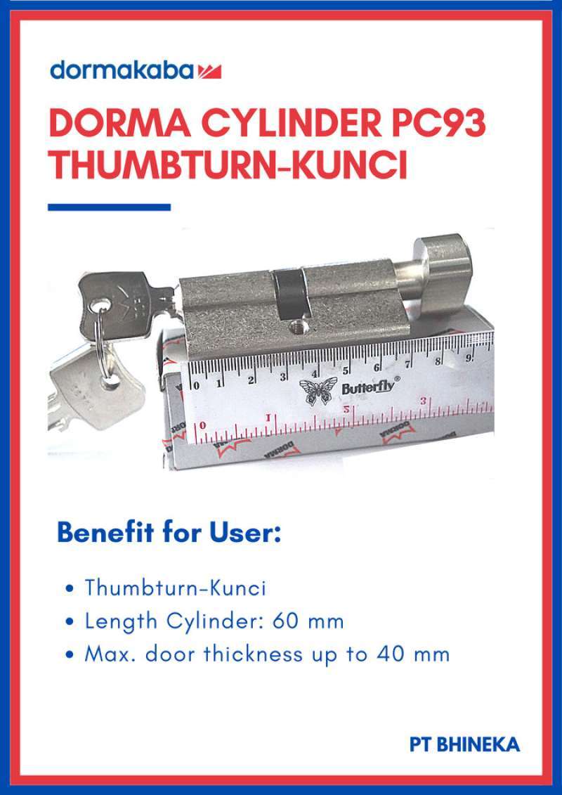 Promo Dorma Cylinder Pc93 KunciThumbturn Dormakaba Pc 93 Diskon 9 di