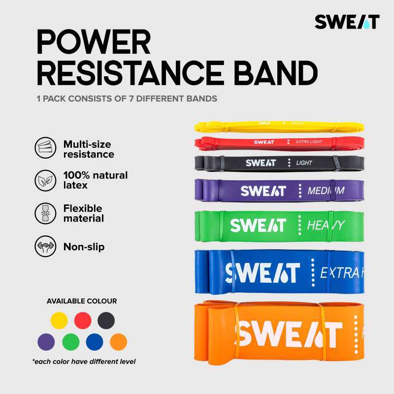 Jual SWEAT LONG LATEX POWER RESISTANCE BAND KARET ELASTIS TENSION