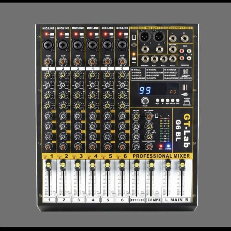 Promo Mixer Audio Gt Lab G6 Bl/Gtlab G6Bl 6Ch UsbBluetoothSoundcard By Rdw Diskon 8 di Seller