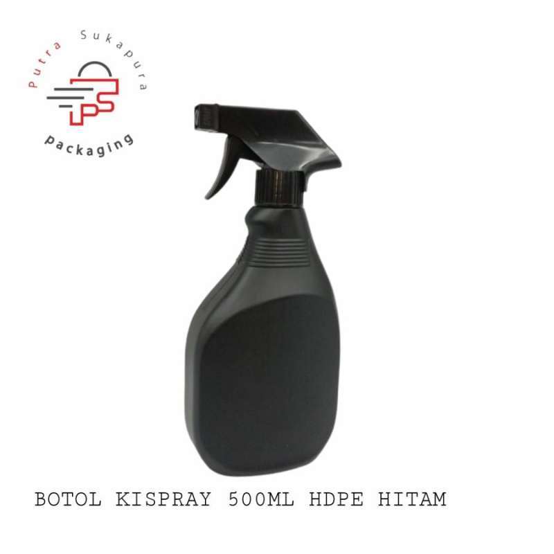 Jual Botil Spray 500ml HDPE Hitam / Botol Kispray 500 ml HDPE Slim di